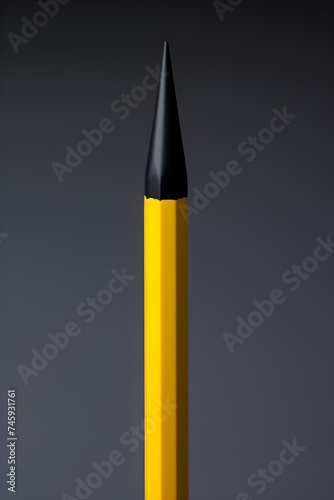 Detailed View of Standard Yellow and Black HB Graphite Pencil