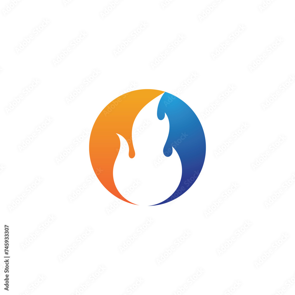 Fototapeta premium Fire flame Logo Template vector icon Oil, gas and energy logo