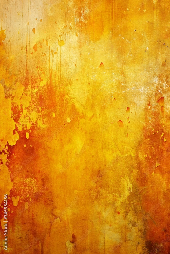 Yellow and orange abstract background with grunge texture and distressed effect