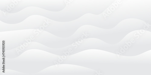 Fototapeta Naklejka Na Ścianę i Meble -  Abstract white and light gray wave modern soft luxury texture with smooth and clean vector subtle background illustration.	