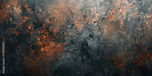 Grunge background with dark gray, cracked paint 