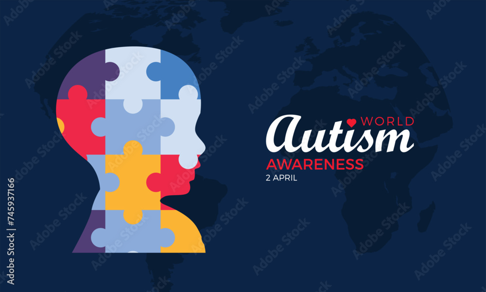 Hand drawn international autism awareness day