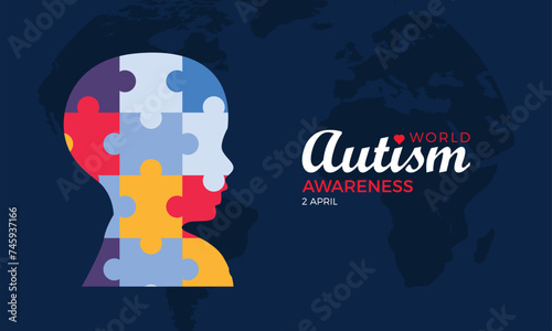 Hand drawn international autism awareness day