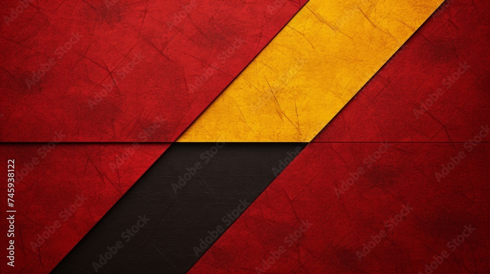 A textured abstract background featuring red, yellow, and black geometric shapes arranged in a layered design A textured abstract background featuring red, yellow, and black geometric shapes arranged in a layered design