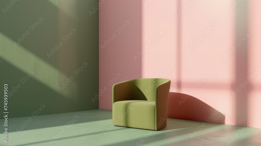 green sofa in a room with pink and green wall green sofa in a room with pink and green wall