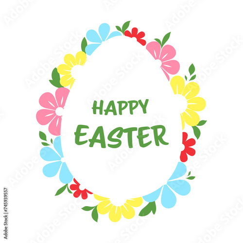 Happy Easter floral banner, poster, greeting card.Vector illustration