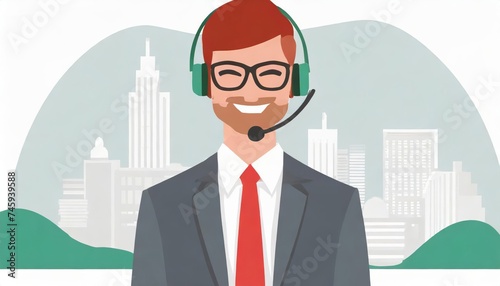 Generated image of a businessman wearing headset