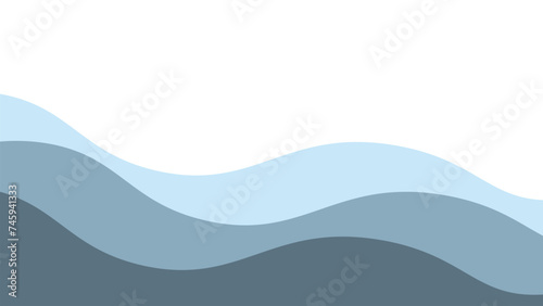 Blue ocean wave background wallpaper vector image. Illustration of graphic wave design for backdrop or presentation © Badi