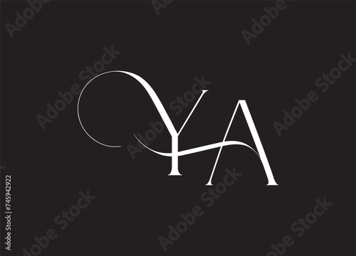 Initial AY YA Letter Logo Design Vector Template.