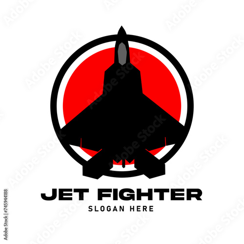 jet fighter f22 logo template vector