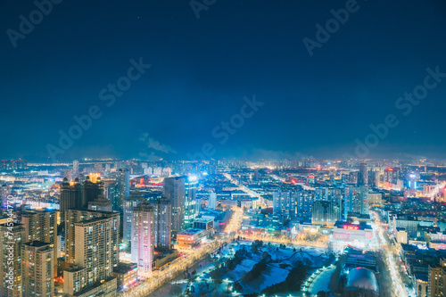 中国 黒竜江省 ハルビン　龍塔からの夜景　 © 秋実 鶴谷