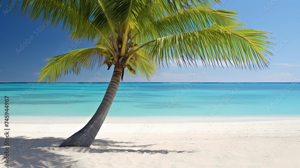 Fototapeta premium a postcard for a beach holiday, an advertising brochure of a seaside resort, summer, sun, sea, ocean