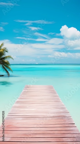 a postcard for a beach holiday, an advertising brochure of a seaside resort, summer, sun, sea, ocean © Nikita44