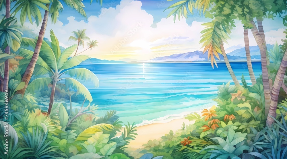 a postcard for a beach holiday, an advertising brochure of a seaside resort, summer, sun, sea, ocean a postcard for a beach holiday, an advertising brochure of a seaside resort, summer, sun, sea, ocean