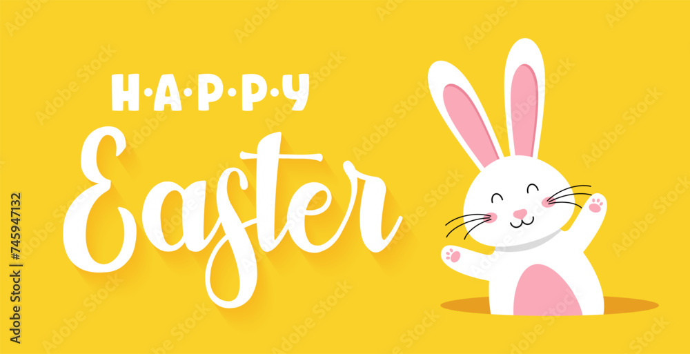 Naklejka premium Easter rabbit, easter Bunny. Vector illustration.