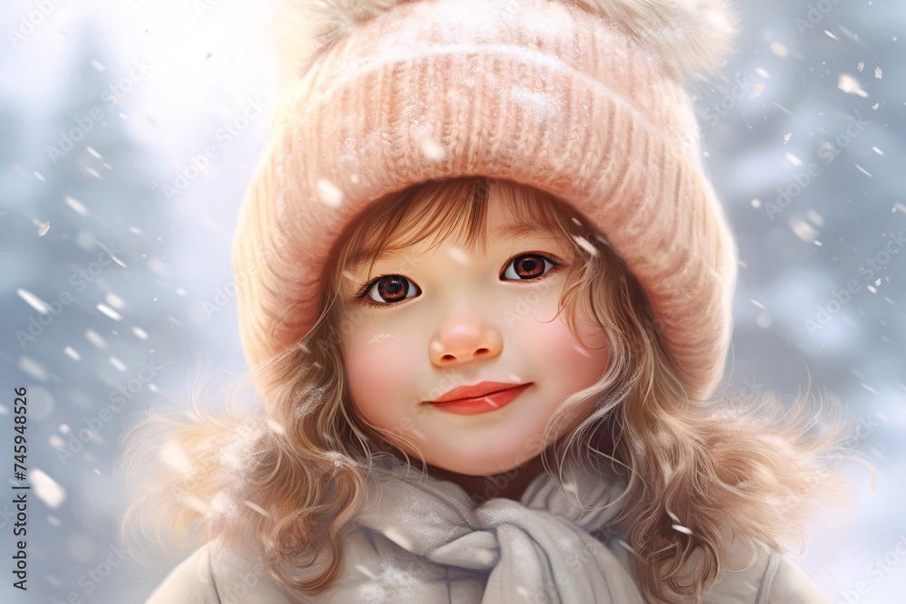 a girl wearing a hat and scarf a girl wearing a hat and scarf