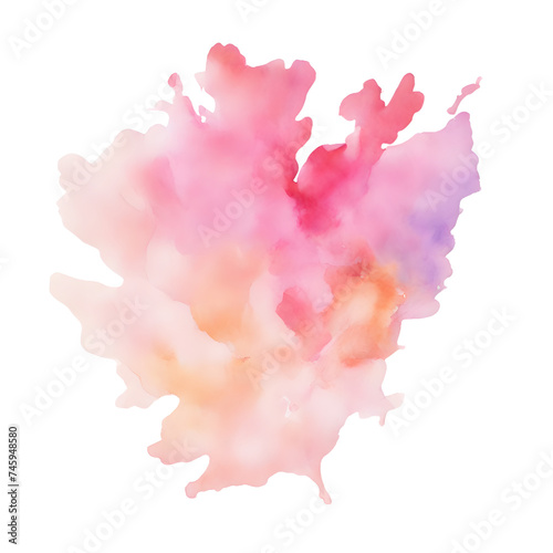 
Abstract, subtle watercolor splash in red and yellow on transparent background
