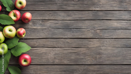 apples on wooden background