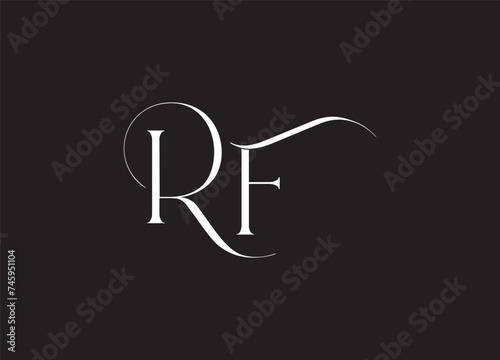Initial RF logo design template vector,