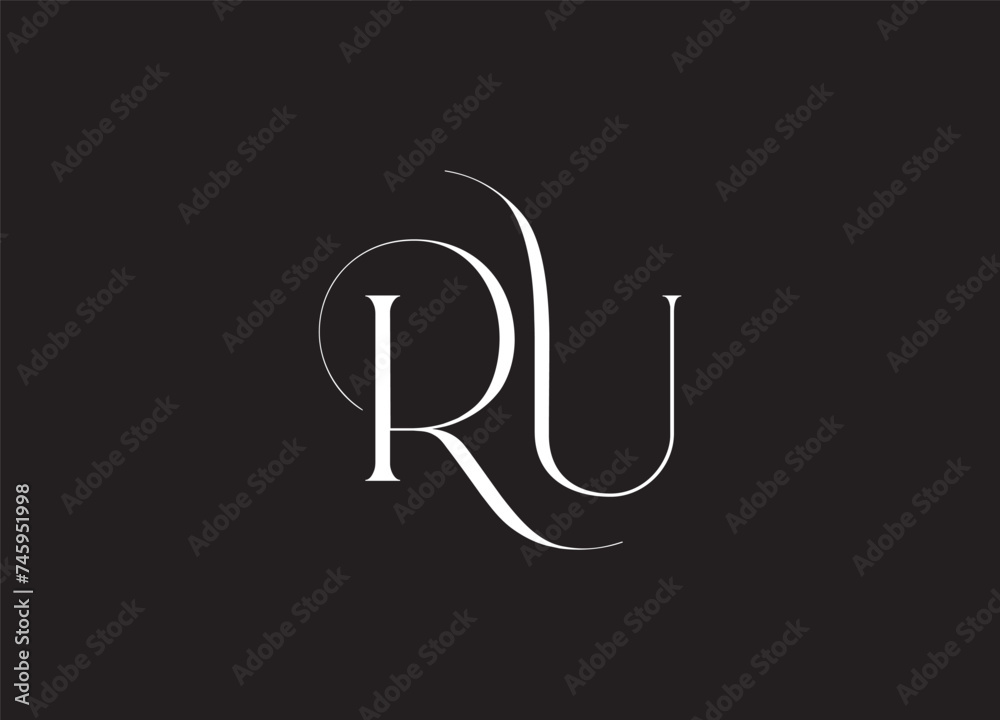 Abstract letter RU logo. This logo icon incorporate with abstract shape in the creative way. Abstract letter RU logo. This logo icon incorporate with abstract shape in the creative way.