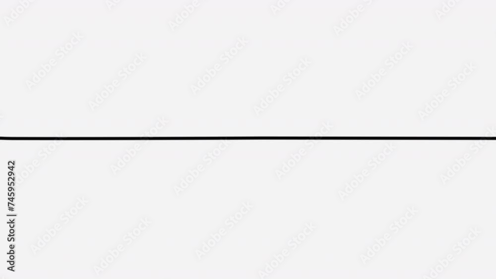 Abstract animated line with circular motion moving dot. White background. Space for text. 4K motion graphics