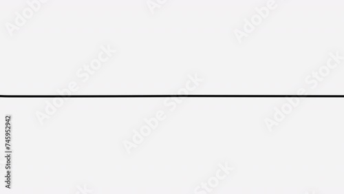 Abstract animated line with circular motion moving dot. White background. Space for text. 4K motion graphics