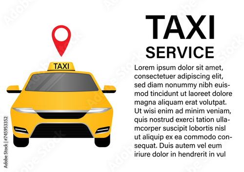 Taxi Service Banner. Taxi Background. Vector Illustration.  photo