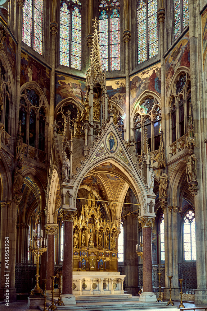 Votive Church. Neo-Gothic style church, Ringstraße in Vienna, Austria