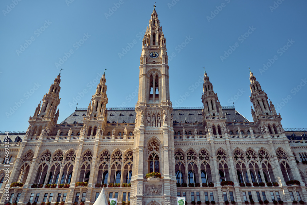 Vienna City Hall. Wiener Rathaus. Seat of local government of Vienna, Rathausplatz, Innere Stadt district.