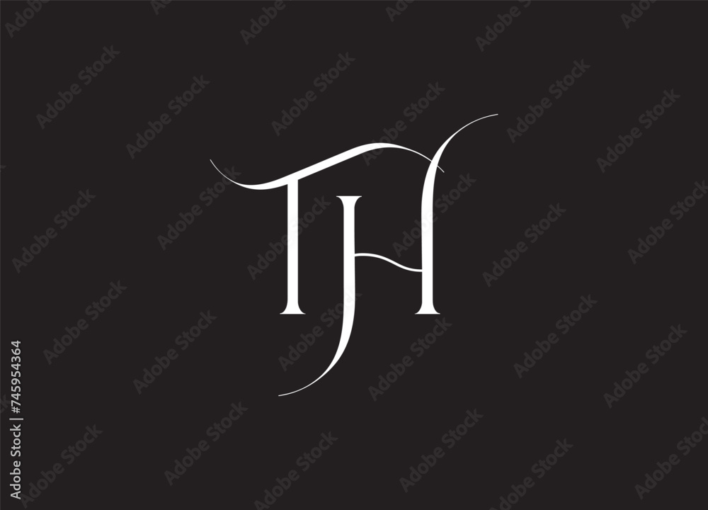 Minimalist abstract letter TH logo. Minimalist abstract letter TH logo.
