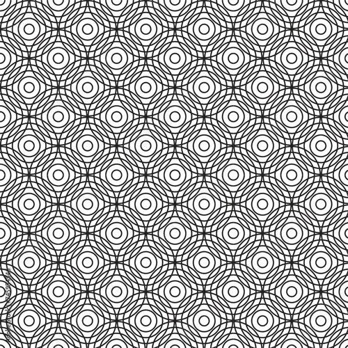 Vintage retro circle abstract pattern background. Black and white ornamental.