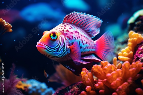a colorful fish swimming in water