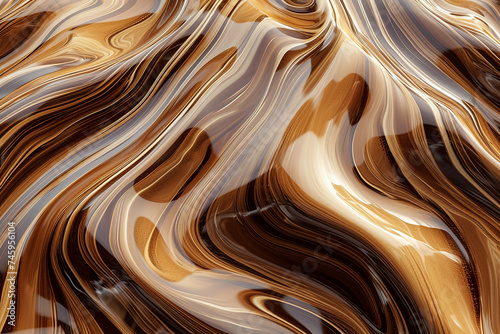 Toffee background. Melted Toffee mass Toffee texture mass swirl background photo