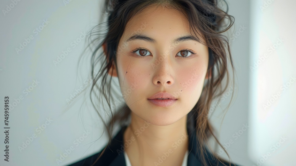 Beautiful Asian business woman on isolated white background. Generative AI. Beautiful Asian business woman on isolated white background. Generative AI.