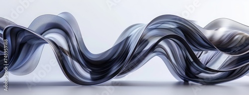 graphic abstract design of flowing lines with black stripes, crystal core, figura serpentinite, indigo, dynamic balance, physically based rendering, shallow depth of field  photo