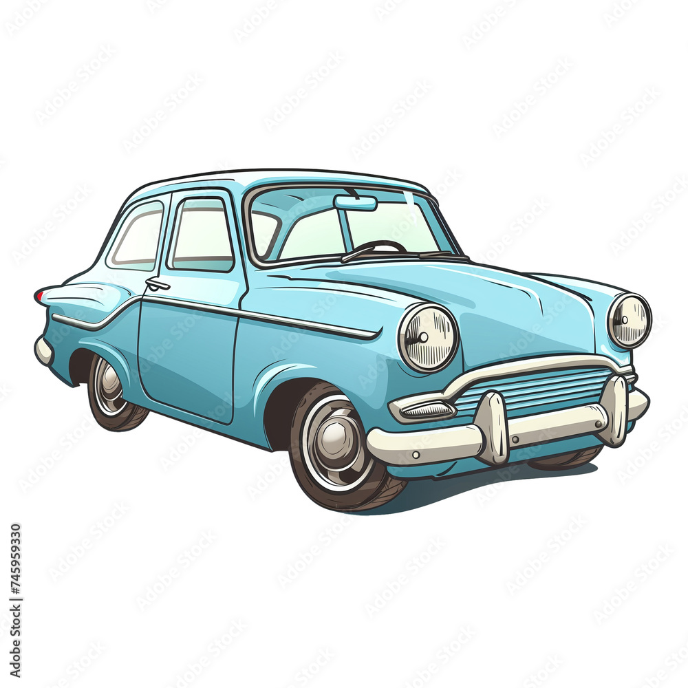 A car. Cartoon Cartoon icon against a white background. AI Generative