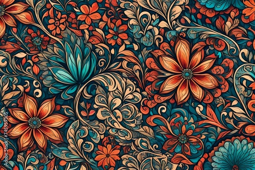 Floral and ornamental item background Floral vector background in grunge style. Check my portfolio for many more of this series as well as thousands of similar and other great vector items