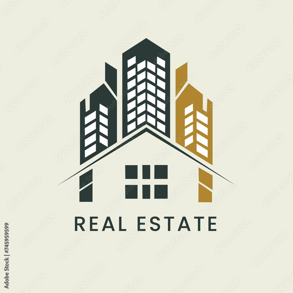 Real estate house property logo Illustration