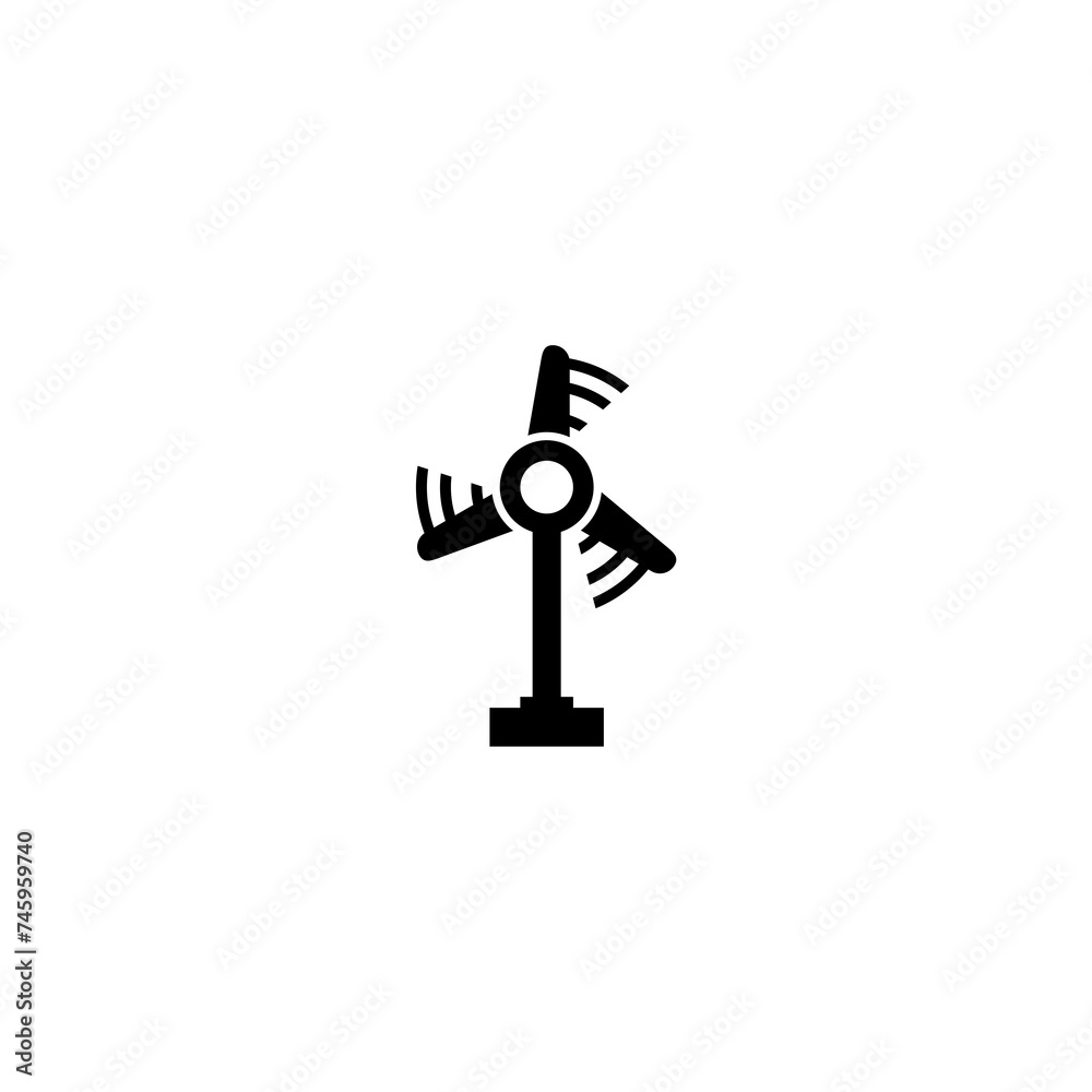 Wind turbine Icon isolated on white background