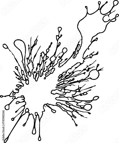 Abstrakte Vektor Form handgezeichnet - Platsch - Klecks Flüssigkeit mit Kontur