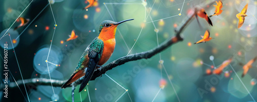 Artificial intelligence aiding in the study of bird migration patterns, enhancing conservation efforts photo