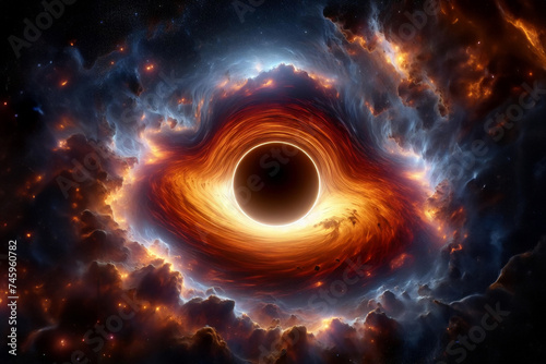 Wallpaper simulating a black hole in space