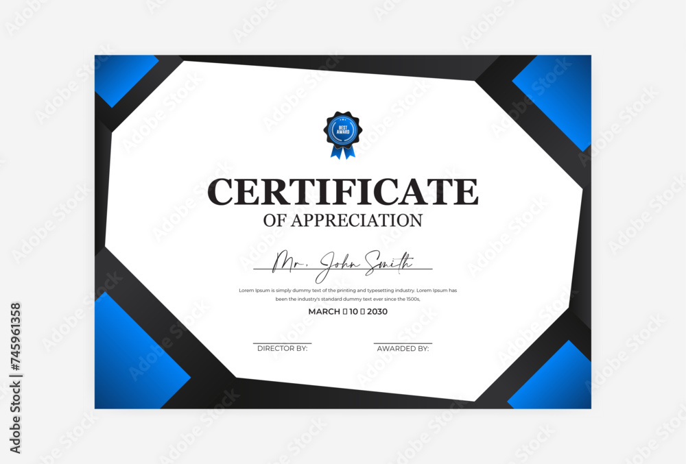 Fototapeta premium modern abstract certificate template design
