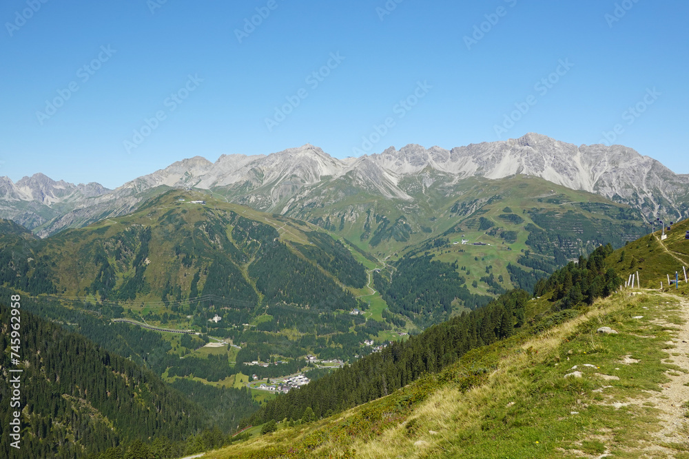 The panorama of the Lechtal Alps, Sankt Anton, Austria	