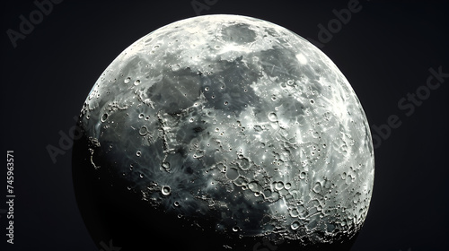 Creating a sharp, realistic image of the moon glowing in the night sky, Generative AI photo