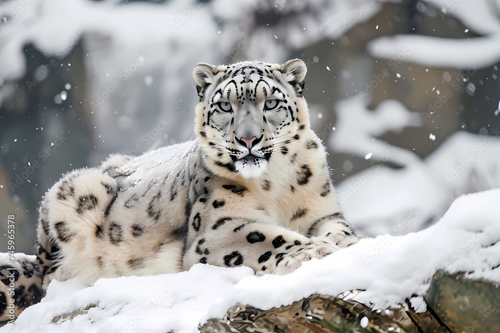 Snow leopard - Central Asia - Adapted to living in mountainous regions