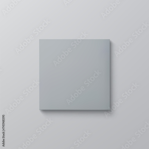 Blank white interior room with empty white canvas