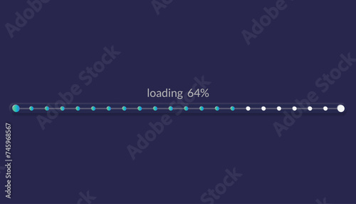 Progress load bar. Indicator of status download. Graphic icons of interface. Neon buttons of speed of upload. Web loaders with percent. Futuristic UI for website, game, internet