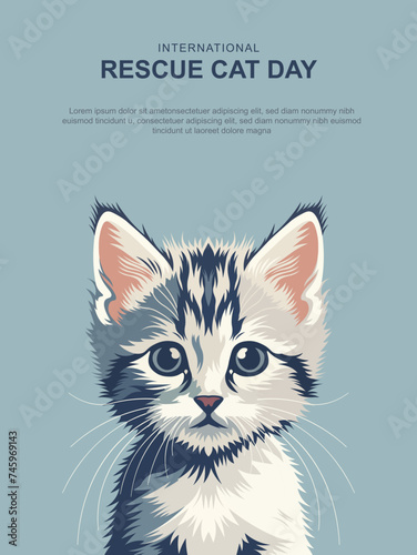 International Rescue Cat Day background. Vector illustration.