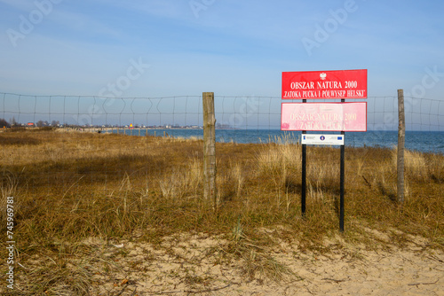 Mechelinki Meadows Nature Reserve located in the area of Seaside Landscape Park in Mechelinki village. Poland photo